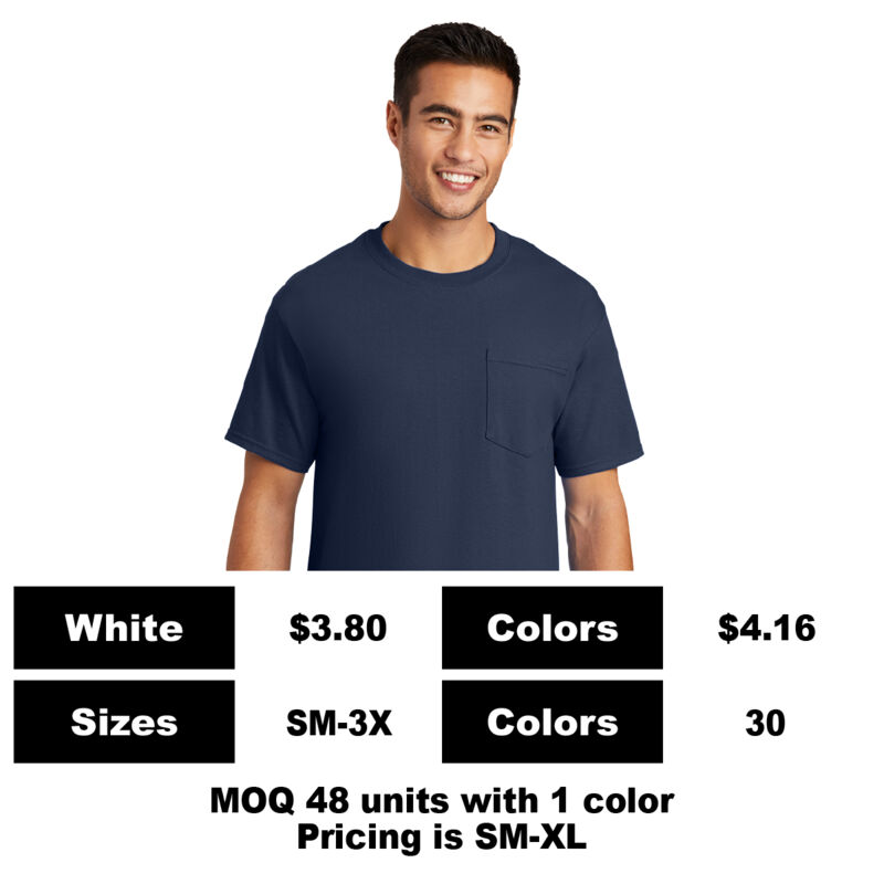 P1049-P - 5.9 oz Cotton Pocket T-Shirt